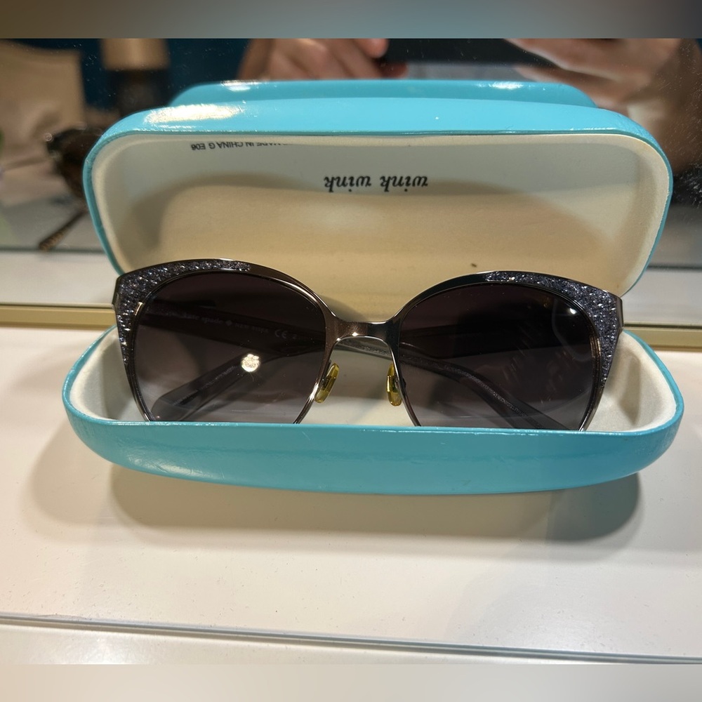 Kate Spade Elegant Silver sparkling Black Sunglasses